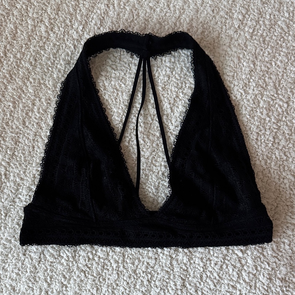 Black Lace Halter Bralette